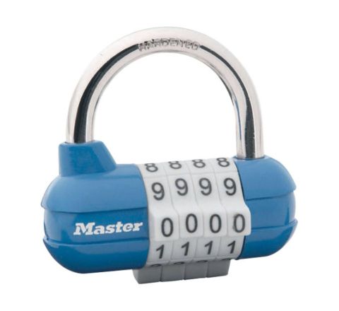 Kłódka z szyfrem literowym Masterlock 1523D niebieska