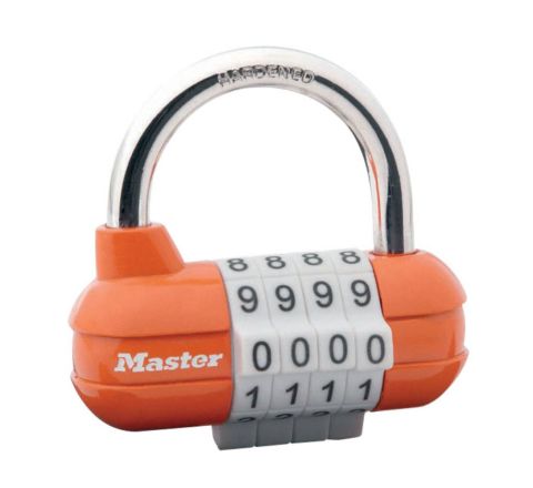 Kłódka szyfrowa Masterlock 1523D pomarańczowa