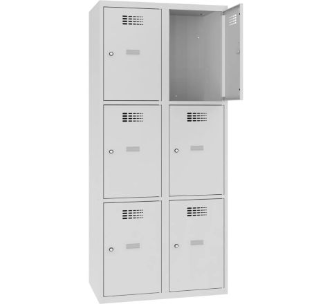 Metalowa szafa do szatni z 6 komorami na klucz 80 cm Sus 423 W st